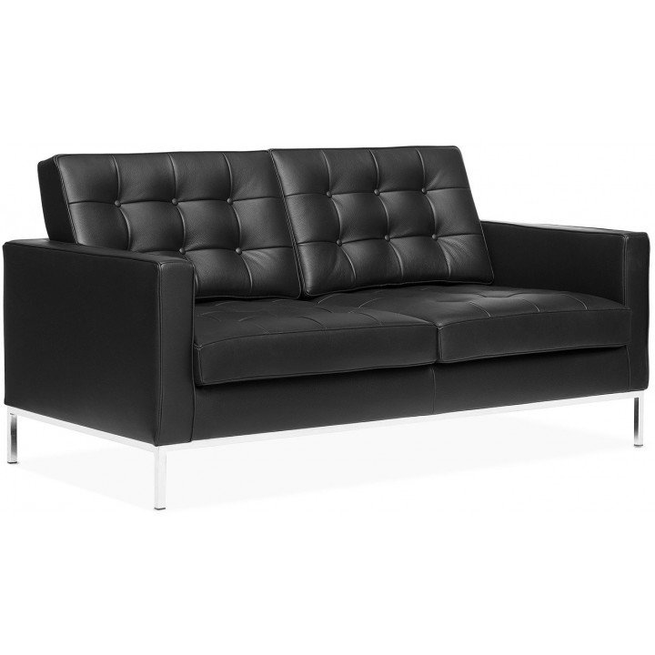 Sofá FLORENCE de 2 plazas en similpiel TOP color negro