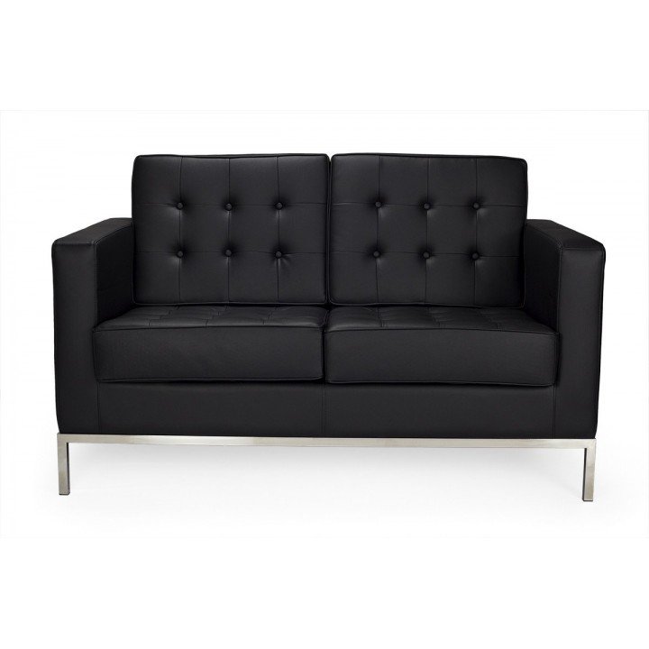 Sofá FLORENCE de 2 plazas en similpiel TOP color negro