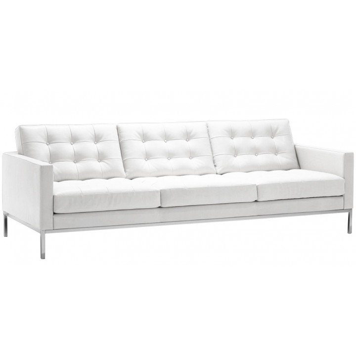Sofá FLORENCE de 3 plazas en similpiel TOP color blanco