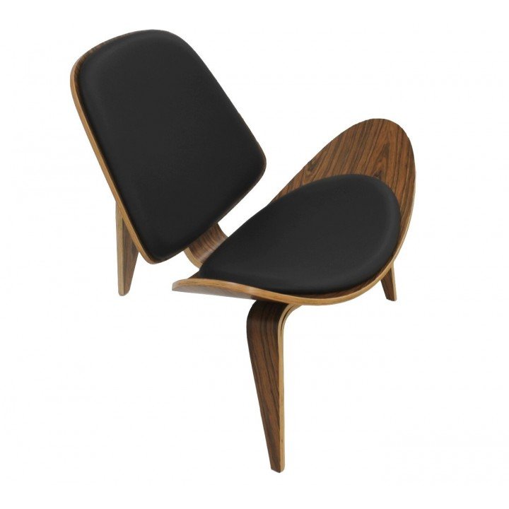 Butaca CH07 de Carl Hansen - Palorosa y similpiel negro