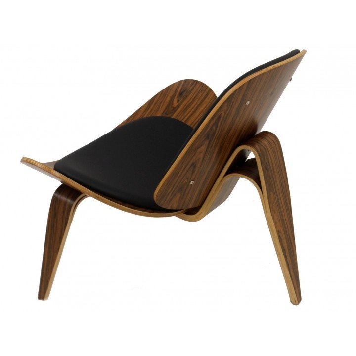 Butaca CH07 de Carl Hansen - Palorosa y similpiel negro