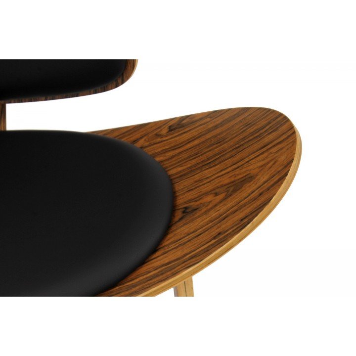Butaca CH07 de Carl Hansen - Palorosa y similpiel negro