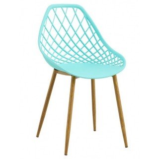 silla de polipropileno color turquesa y metal fuerte para hostelería - silla cristian