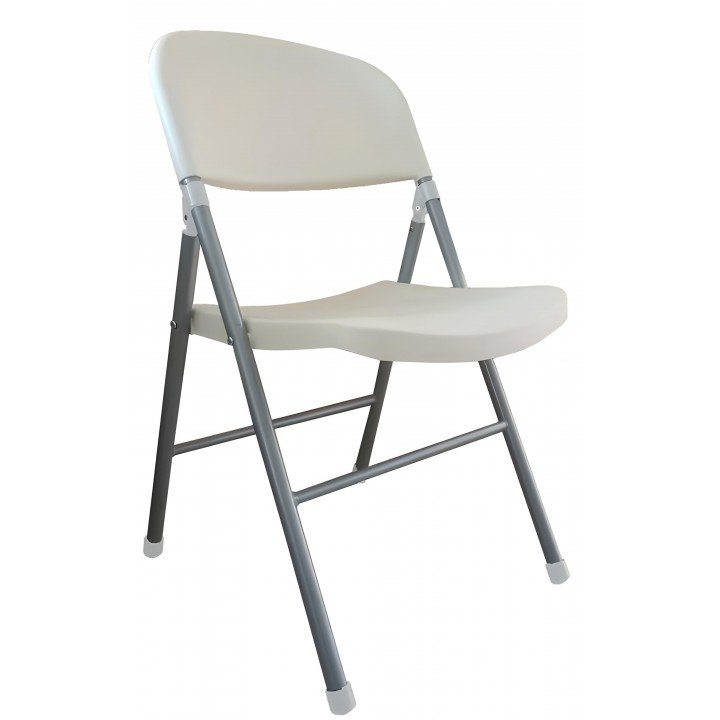 silla plegable de plástico en color blanco - MANA