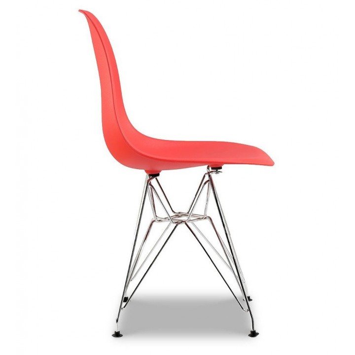 silla eames dsw cromado color rojo - STOW-CR